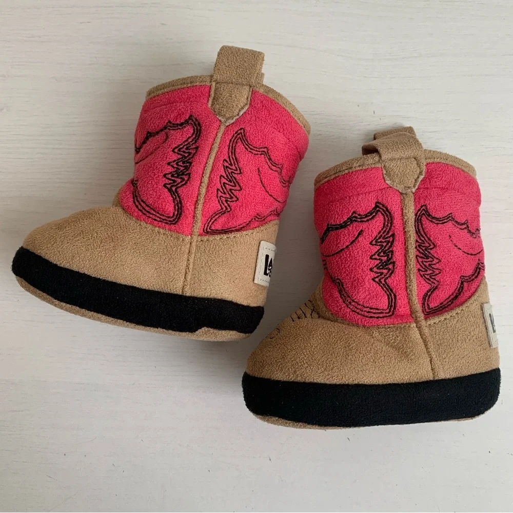 Lazy One Western Cowgirl Soft Sherpa Lined Baby Boot Slippers Sz Infant XS 1-3 - Picture 2 of 7